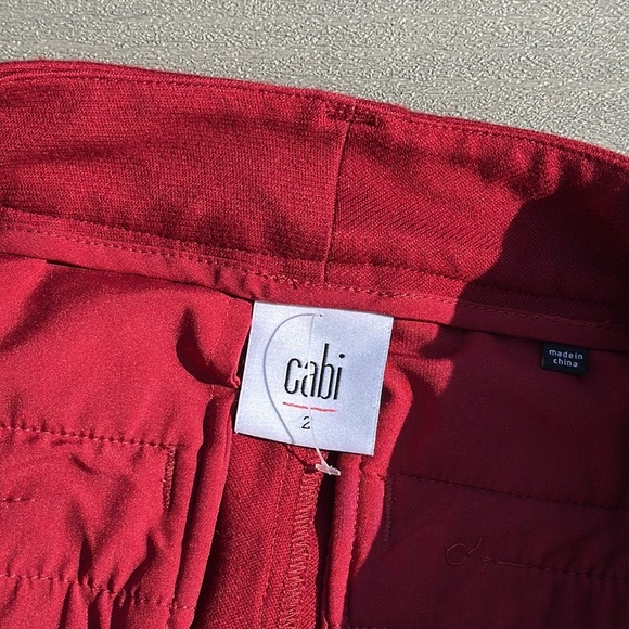 CAbi Ava Slim Ankle Trouser #3201 Rhubarb Red Maroon Pants Women's Size 2 - Picture 4 of 6